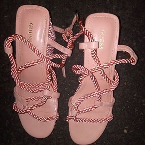 Guess Pink Lace-up Wedges size 7